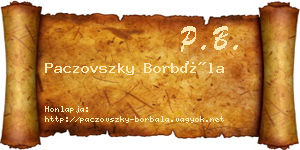 Paczovszky Borbála névjegykártya